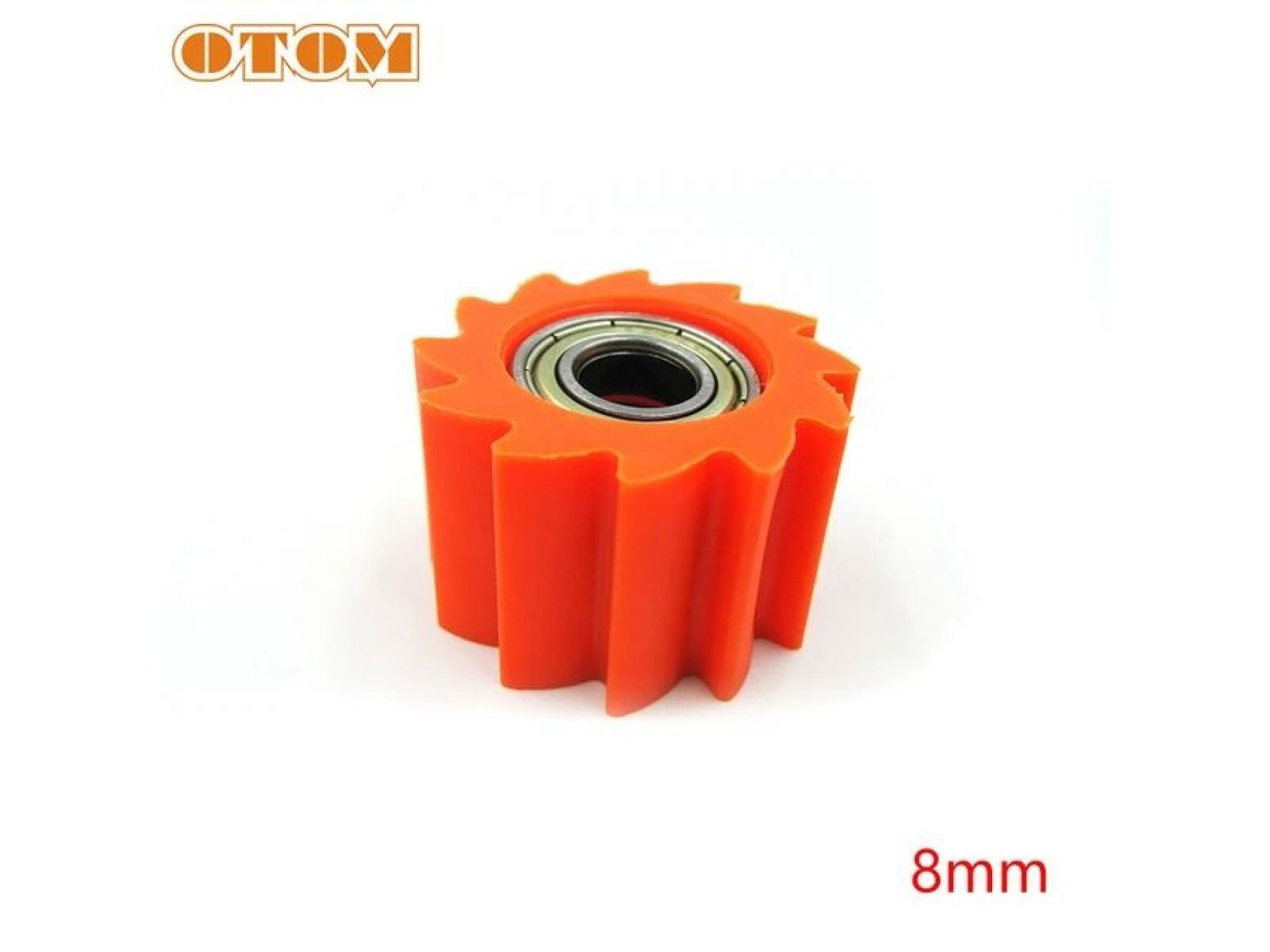 Ролик натяжителя цепи OTOM RACING зубчатый, оранжевый OTM244714